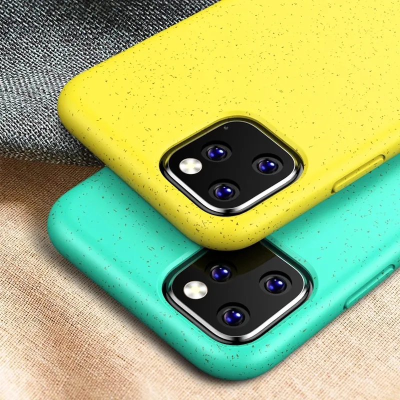 Paja de trigo reciclado Biodegradable celular funda para teléfono móvil para iPhone 11Pro cubierta