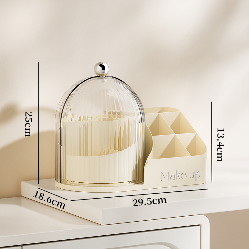 Creamy transparent white striped compartments