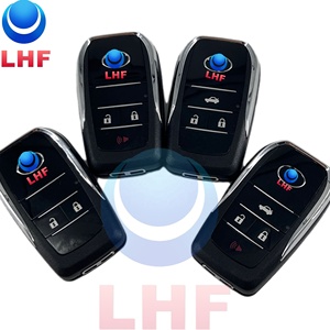 Updated 3 Button <strong>Flip</strong> Car <strong>Remote</strong> Key Case Shell Automotive Fob Cover for Toyota| Yaris| for Camry Rav4 with Logo and Embryo - Product Image 2