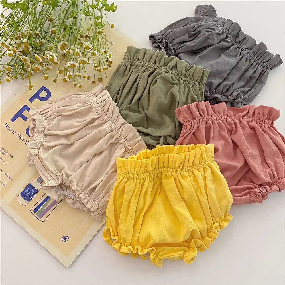 Celana Pendek Katun Besar Model Labu PP Balita Musim Panas Terlaris Celana Pendek Lembut Multiwarna Celana Bayi Perempuan