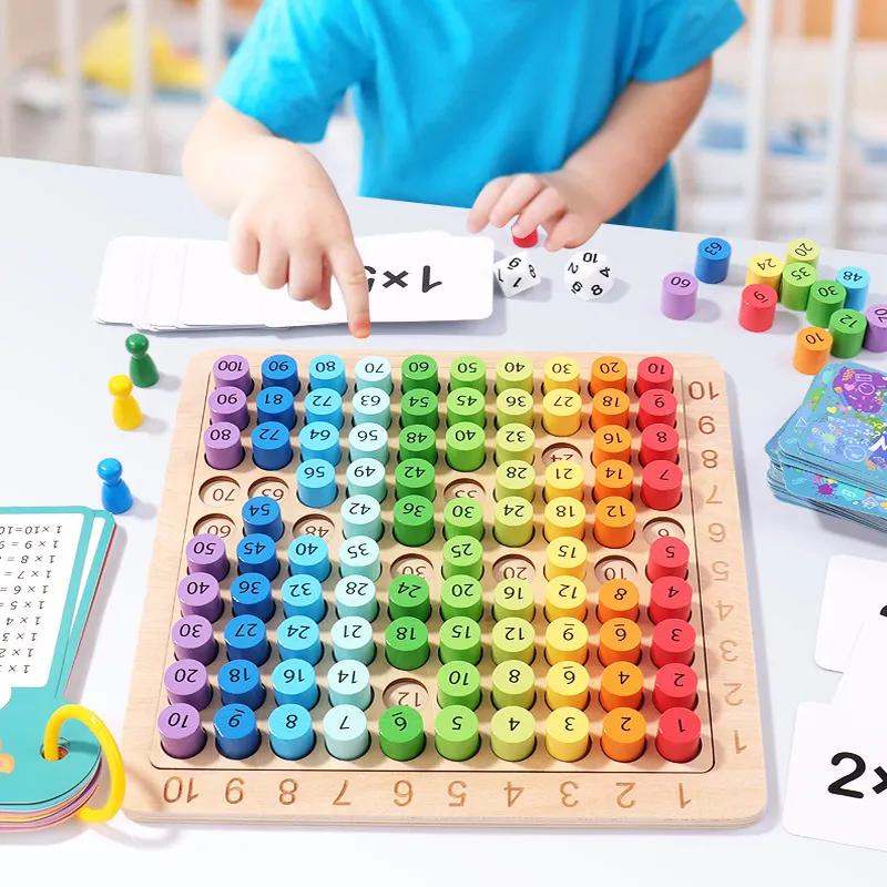 Hoye craft popular 1-100 Number Board for kids cheap price Early Child Kids Math Learning Toy Multiplication board game for kid