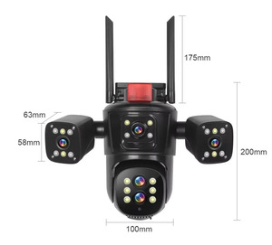 กล้อง20MP 4หน้าจอแบบพาโนรามา6K HD ไร้สาย Wi-Fi กล้องติดตามการมองเห็นในเวลากลางคืนแบบพาโนรามาเซ็นเซอร์เซ็นเซอร์ CMOS จอภาพเก็บข้อมูลไว้บนคลาวด์กล้องซูม10X PTZ - Product Image 4