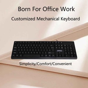 Teclado de ordenador USB de tamaño completo con teclado numérico Diseño duradero Estilo operativo mecánico con cable para uso en el hogar y la Oficina Compatible