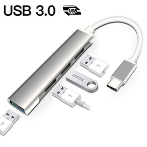 4合1小型移动便携式c型集线器4合1 3.0usb闪电端口至usb适配器笔记本电脑扩展坞usb-c集线器 - Product Image 2
