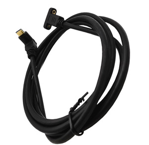 USB C Type-C公对母延伸数据电缆90度直角，镀金，面板安装螺丝孔10Gbps