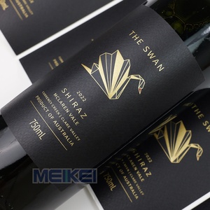 粘性3D金属酒标定制标志金箔酒标卷包装快速生产黄金压花酒标