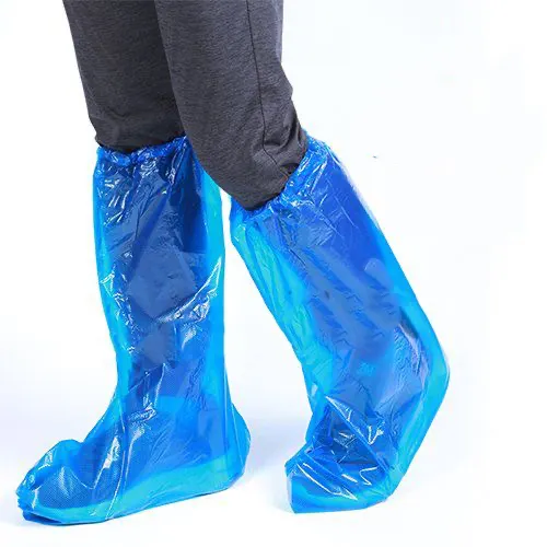 Tek kullanımlık pe plastik yağmur ayakkabı kapağı su geçirmez yağmur botu