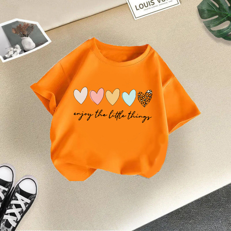 Lettre orange amour manches courtes