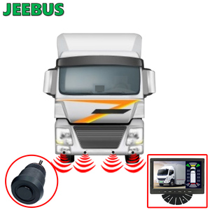 I sensori di parcheggio per auto di riserva per camion pesanti 14 pezzi rilevano il sistema di punti ciechi a ostacoli con Kit telecamera di retromarcia da 7" - Product Image 3