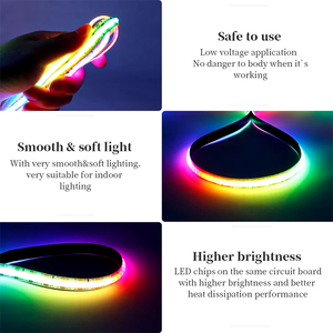 ドリームカラーWS2811 WS2812BフレキシブルRGB LEDストリップ5mスマートストリップライトIP20 IP65 IP67装飾用アドレッサブルCob LEDストリップ - Product Image 3