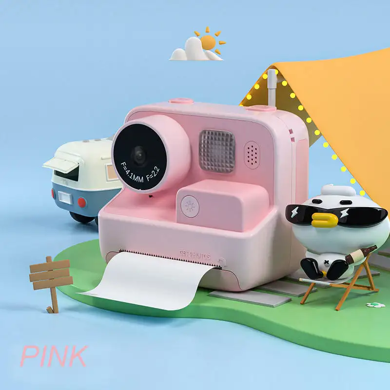 Bambini carta fotografica istantanea per bambini stampa fotocamera con stampante termica fotocamera digitale per bambini fotocamera per bambini giocattolo per ragazza