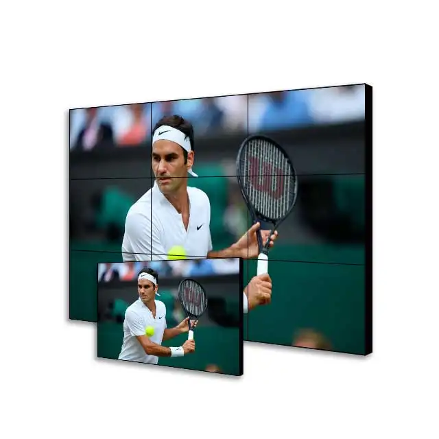 1080P 3X3 55Inch Siêu Hẹp Video Tường Hiển Thị Trần Gắn LCD TV Tường Điều Khiển Từ Xa LCD Video Tường