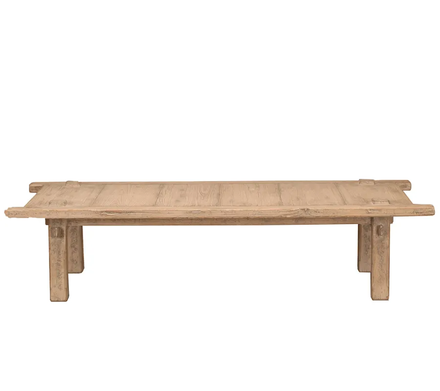 Antique Hot Selling Bleached Recycled Solid Wood Driftwood Style Square Rustic Natural Center OAK Coffee Table
