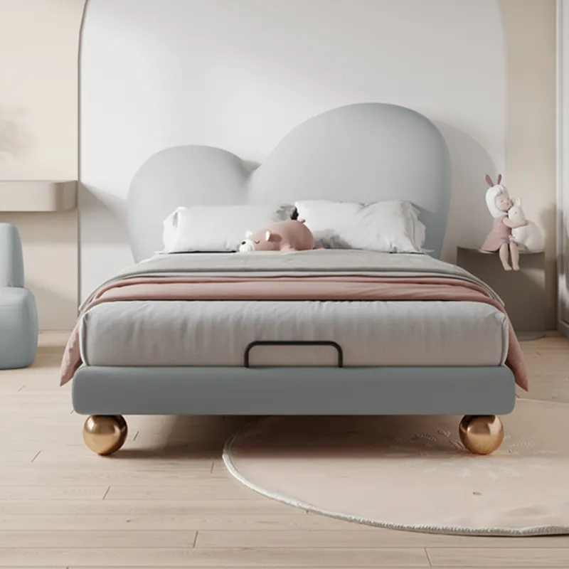 Camas de diseño minimalista para niños, juego de muebles de dormitorio, marco de cama queen para niñas y niños, cama doble