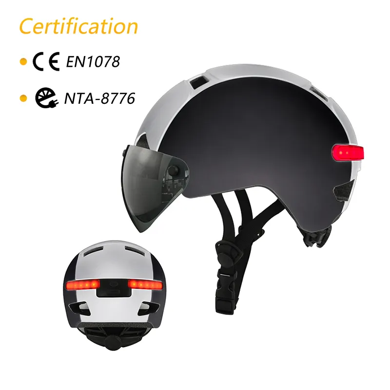 خوذة السلامة الكهربائية الهولندية للدراجة الكهربائية سكوتر كهربائي NTA8776 المعتمدة خوذة مع أضواء دراجة كهربائية خوذة CE المعتمدة