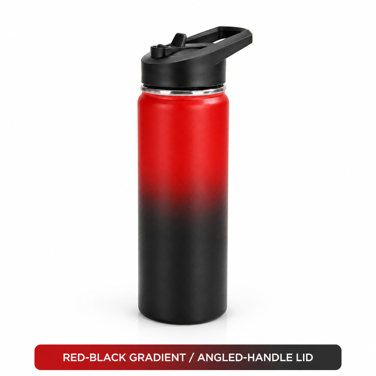 GRADIENTE ROJO-NEGRO / TAPA CON ASA EN ÁNGULO
