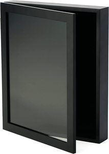 8x8 Shadow <strong>Box</strong> Picture <strong>Frame</strong> With Linen Board <strong>Deep</strong> Wood Glass <strong>Display</strong> Case Ready to Hang Memory <strong>Box</strong> With Drawing Pins - Product Image 2