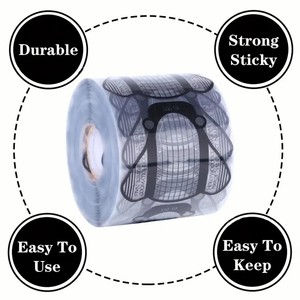 100 adet temizle Nail İpuçları uzantıları kılavuzu çift formlar UV jel oluşturucu alüminyum tırnak formları - Product Image 6