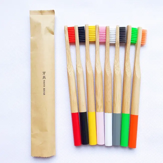 Meilleur vendeur de luxe Clean Mouth Ages Natural Bamboo Color Nylon 610 Biodégradable Écologique Bambou Brosses à dents