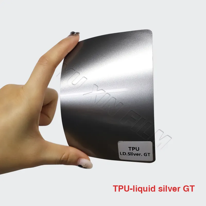 TPU-Liquid Silver GT Sliver Film Vinilo para cubierta de coche Vinilo para carrocería de coche Liberación libre Car Wrap Camaleón Color PPF