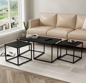 Modern <strong>Nesting</strong> Coffee <strong>Table</strong> Set Small square Metal Side <strong>End</strong> Coffee <strong>Table</strong> for Living Room Furniture - Product Image 2