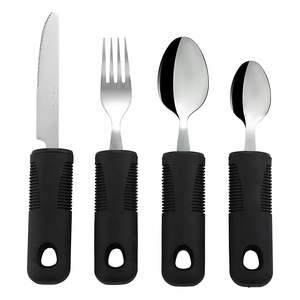 Adaptive Utensils for Elderly Arthritis Aid Hand Grip Disable Silverware <strong>Parkinson</strong> Fork Spoon Non Weighted Cutlery - Product Image 2