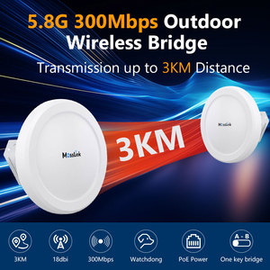 Mosslink 5,8G 300Mbps 3KM puente Wifi inalámbrico para exteriores repetidor inalámbrico 24V adaptador POE Punto a Punto puente Wifi CPE - Product Image 3