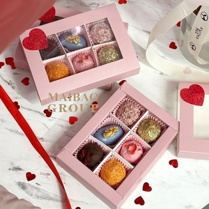 Bomboniere di lusso dolci regalo di caramelle confezione di cavità di cioccolato al tartufo fantasia scatola di imballaggio di ciambelle di cioccolato vuota con inserto