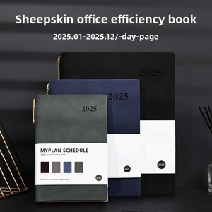 2025 Planner A5 Yearly Calendar Sheepskin A4 Schedule Book Customizable Logo Embossing Leather One Page Per Day <strong>Notebook</strong> A3 B5 - Product Image 5