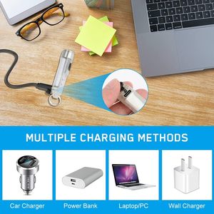 Linterna de llavero LED, llavero de mini linterna portátil recargable por USB, linterna potente impermeable multifunción IP65 - Product Image 4