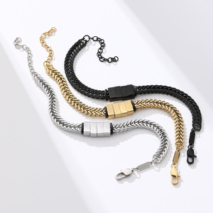 Özel moda Charm titanyum çelik bilezik erkekler için basit eşleştirme tasarımı ile dayanıklı malzeme renk solmaz - Product Image 5