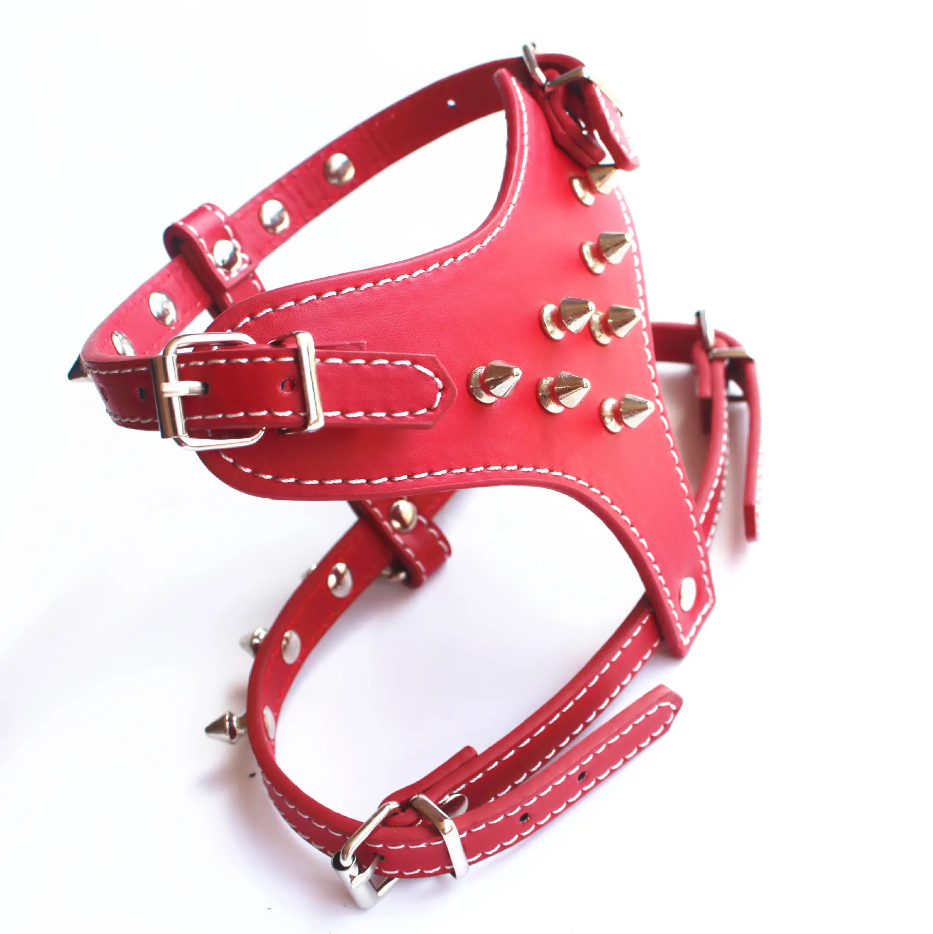 Pu Spiked Studded Dog Vest Harness Welpen leine Lead Pitbull Verstellbarer Gurt für mittelgroße Hunde boxer Bull Terrier