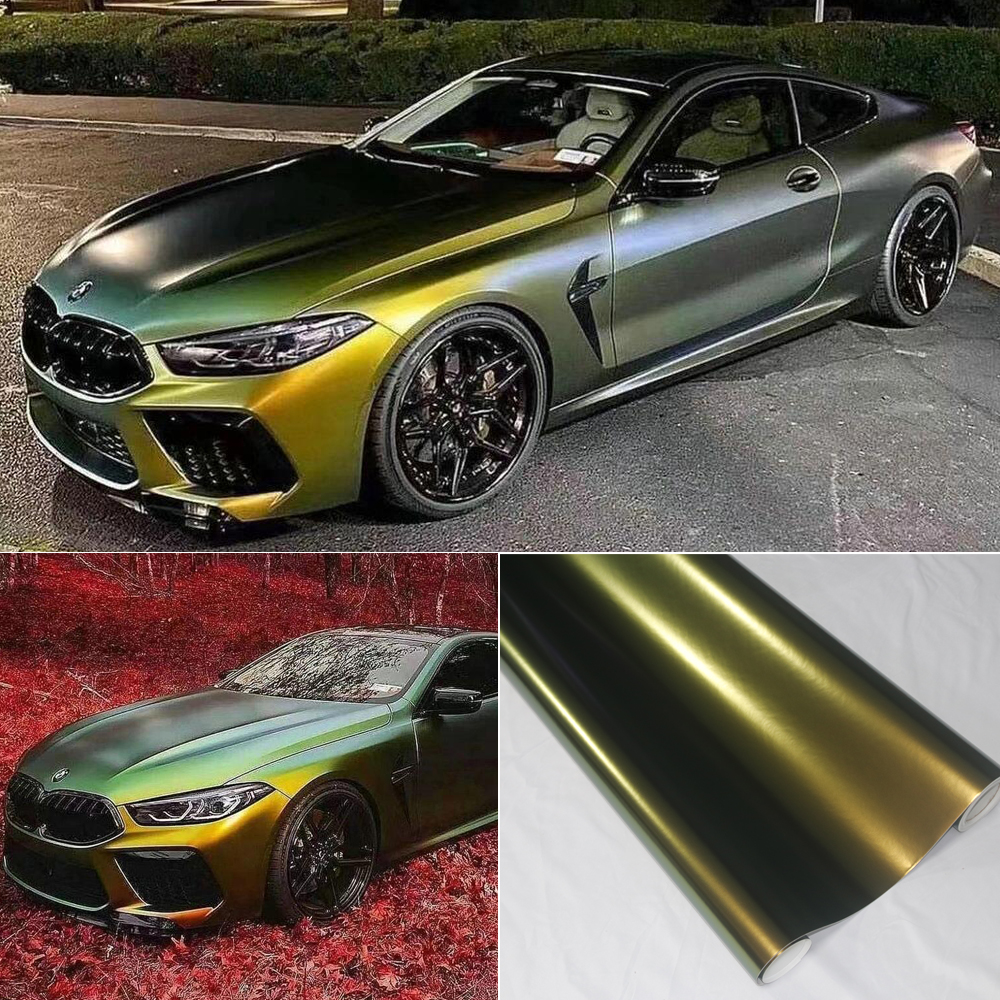 Caméléon vert doré mat