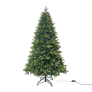 Dural LED Prelit PE/PVC noel yeşil ağaç 10 fonksiyonları 12ft için 4ft için dekore Deluxe tarzı OEM özelleştirilmiş - Product Image 2