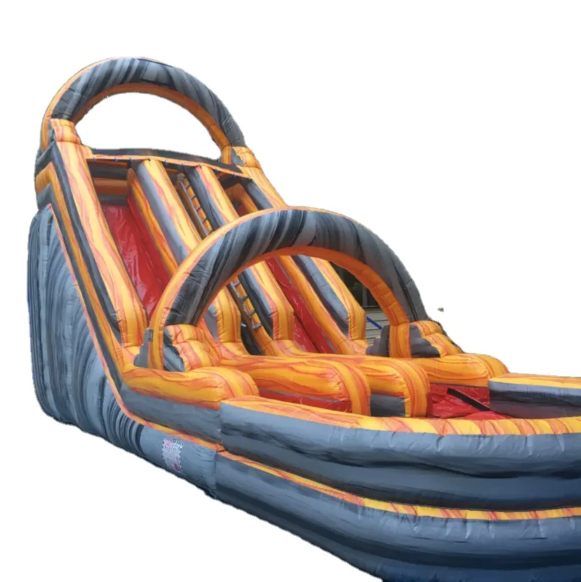 China New design 22 feet tall 2 lane Inflatable Water Slide for kids and adult