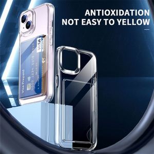 全新设计透明TPU电脑组合信用卡插槽手机外壳，适用于iPhone 14 Plus 11 12 13 14 Pro Max卡夹盖 - Product Image 2