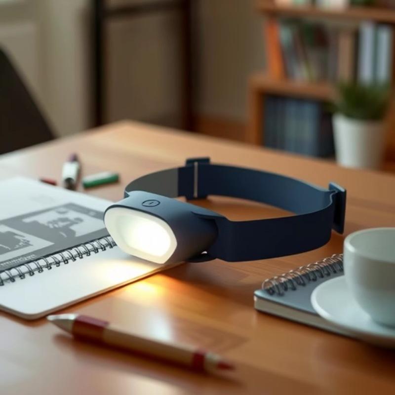 Lampe frontale en silicone noir