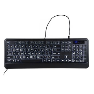 Teclado retroiluminado silencioso blanco de 104 teclas, letras Jumbo grandes, USB óptico en negrita, teclado de impresión grande con cable, caracteres de gran tamaño, nuevo - Product Image 6