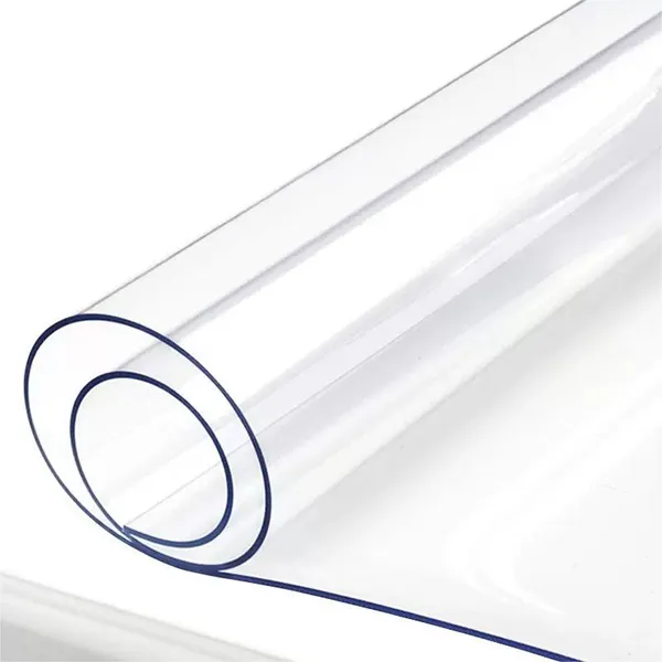 Producción y venta de plástico transparente de PVC 5mm vidrio suave impermeable, resistente al aceite, tapete de mesa de cristal de plástico de PVC limpio