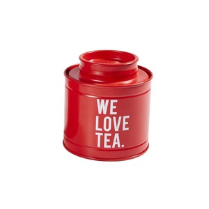 Caja de lata de almacenamiento de té redonda apilable/anidada de lujo de calidad alimentaria con tapa hermética de inserción 100 gramos AMAMOS EL TÉ - Product Image 3
