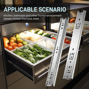 Aolisheng 304 Roestvrijstalen Lade Glijbaan Kogellager Volledig Verlengstuk Telescopisch Kanaal 45Mm Keuken Hardware Lade Rails - Product Image 2