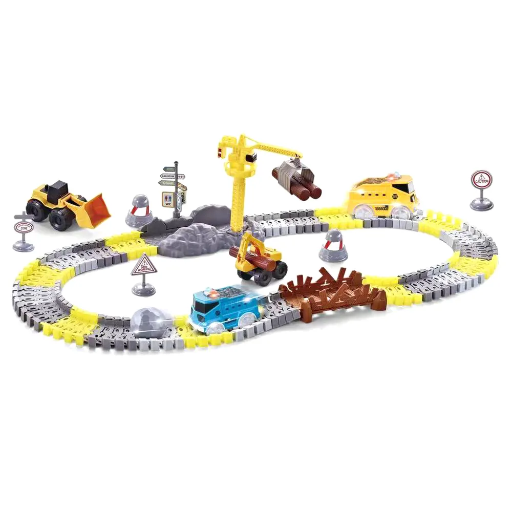 B/O Slot Truck Bouw Speelgoed Auto Spoorlijn Voor Kids Kraanwagen Spoorweg Speelgoed
