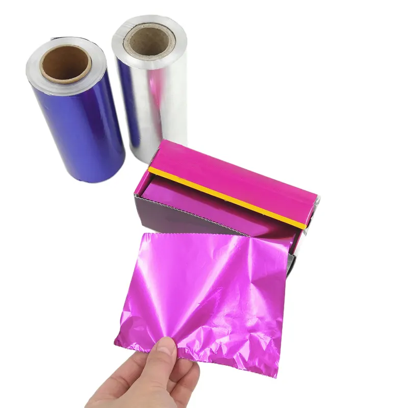 Whosale waterproof Customized Logo Print Embossed Colored Hairdressing foil Rolls