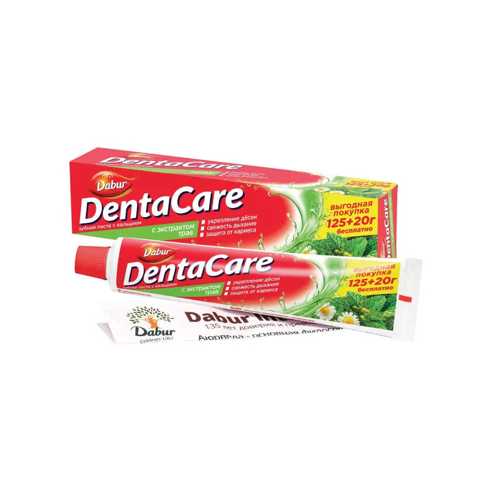 Dentifricio alle erbe DentaCare con estratto di calcio e erbe 125 + 20 ml/dentifricio anti-cavità naturale