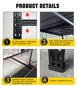 Heavy-Duty Metal Rack Storage System Corrosion-Protected Steel <strong>Pallet</strong> Racking for Warehouses Garages Display Garage Storage Rack - Product Image 5