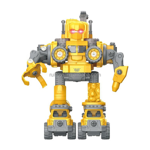 Yaratıcı iş makinesi oyuncak 5 1 DIY montaj deformasyon araba Robot çocuklar için - Product Image 2