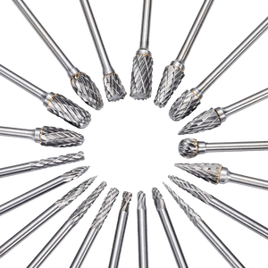 Set Mata Bor Potong Ganda Tungsten Carbide Rotary Burr dengan Mata Bor Pemoles Ukir Logam dengan Tangkai 3Mm untuk Mata Gerinda Mati - Product Image 1