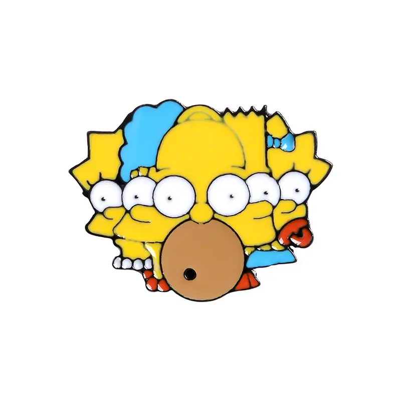 Série Tv Simpsons Donut personnalisé drôle Anime broche sac vêtements bande dessinée Badge épingles de revers en émail