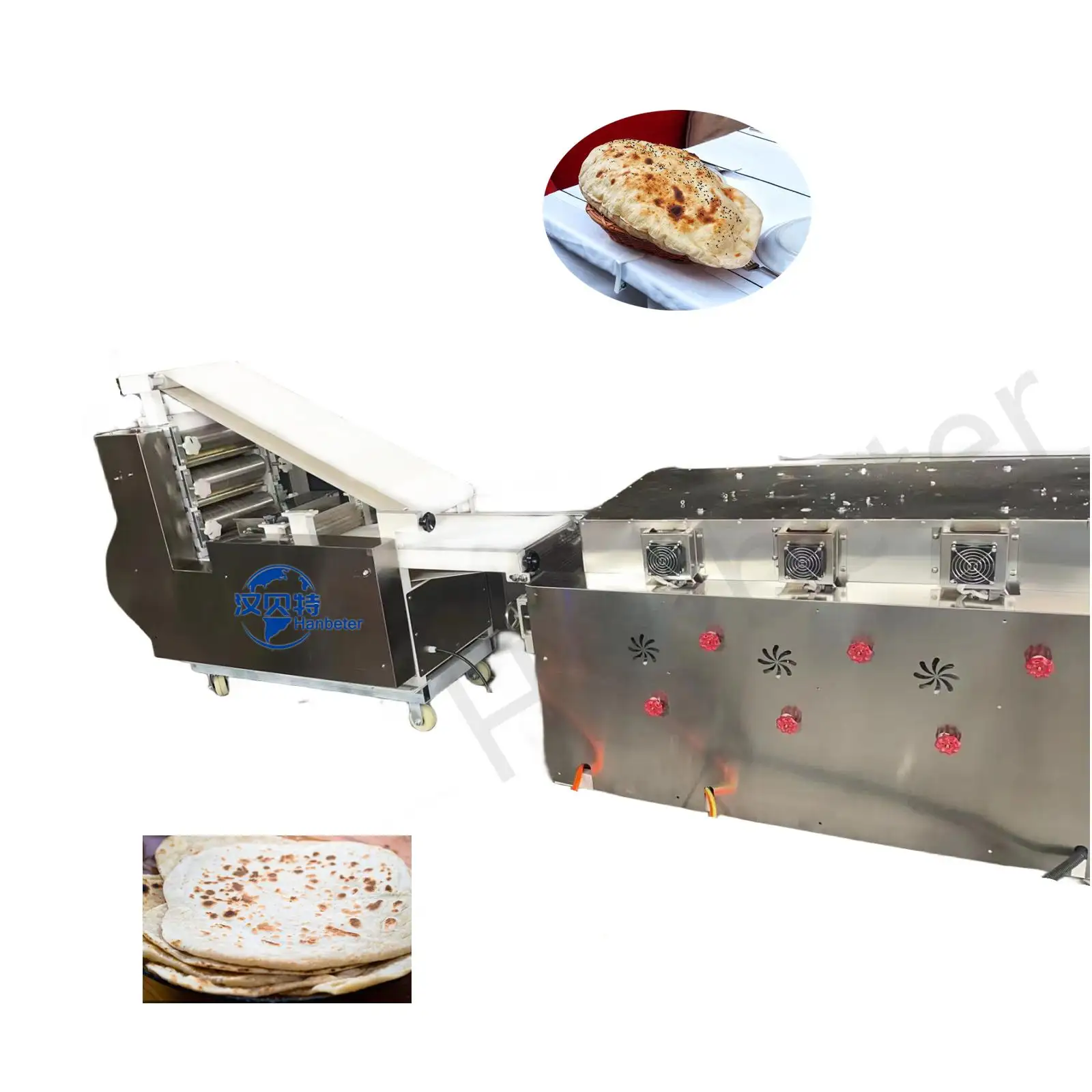 電気/ガスオーブン付き自動ピタチャパティアラビア製パン機トルティーヤロティメーカー