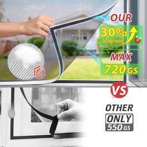 Magnetic <strong>Window</strong> Screen Adjustable DIY <strong>Window</strong> <strong>Net</strong> Fiberglass Mesh Protector White Screen <strong>Window</strong> Frames With Grey Mesh - Product Image 4